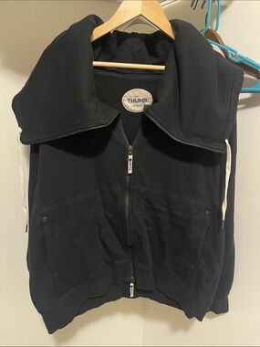 Black Zip-Front Hoodie Sweatshirt